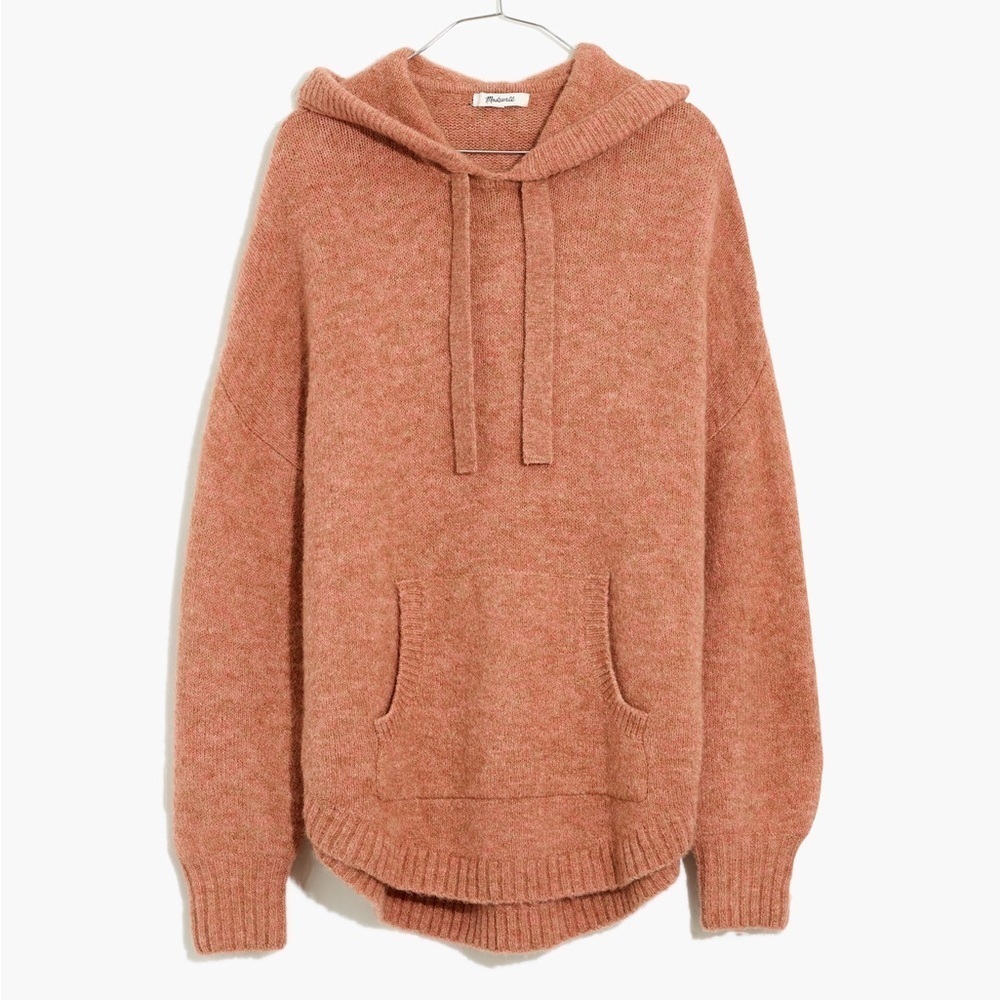 Madewell Wilmington Hoodie Sweater size XS high low hem wool alpaca blend